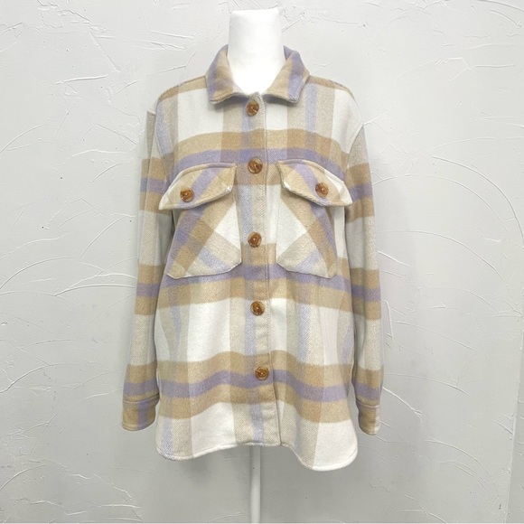 Blank NYC Mountain Top White Multi Plaid Shacket - Picture 8 of 16